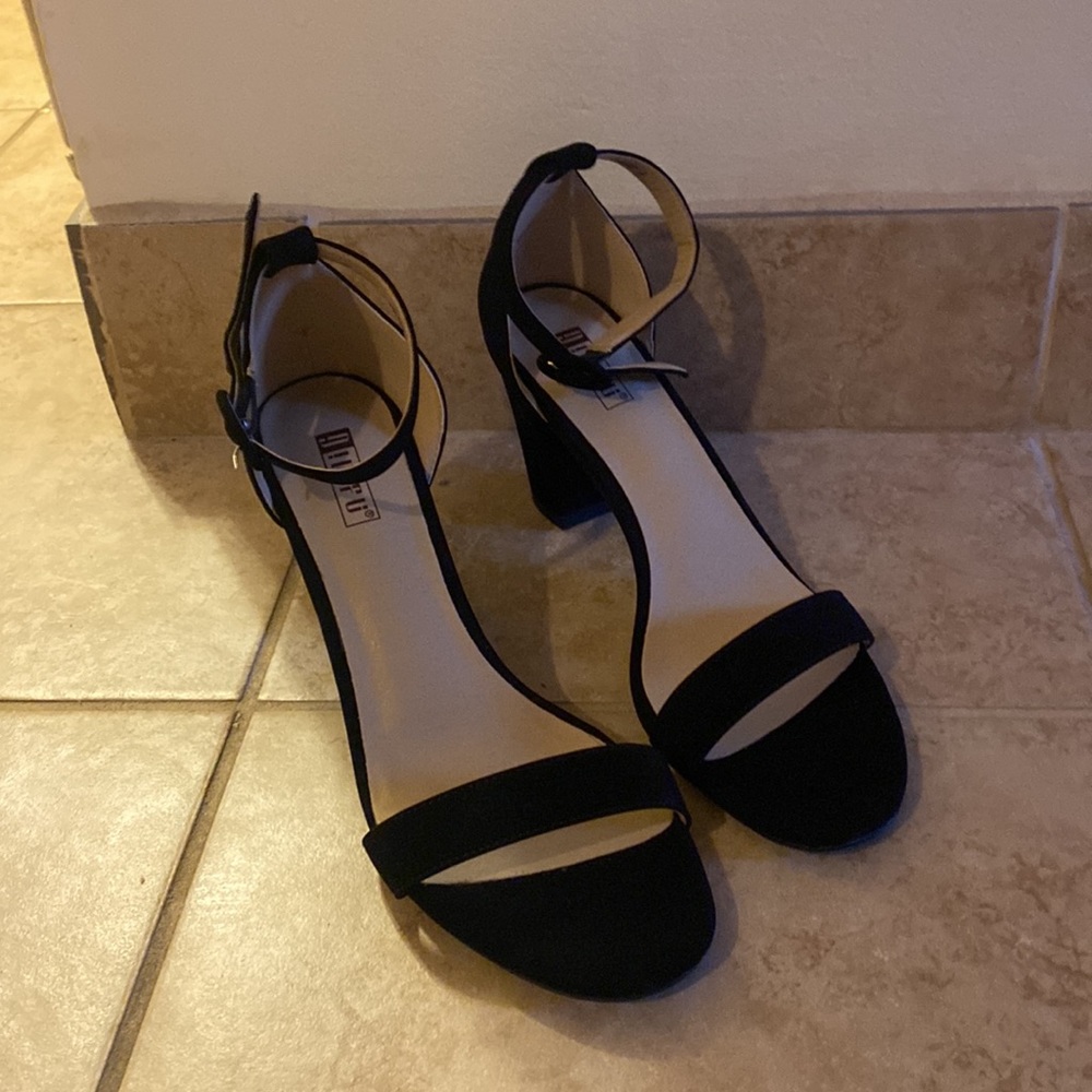 Women’s New Black Suede Amazon Block Heels